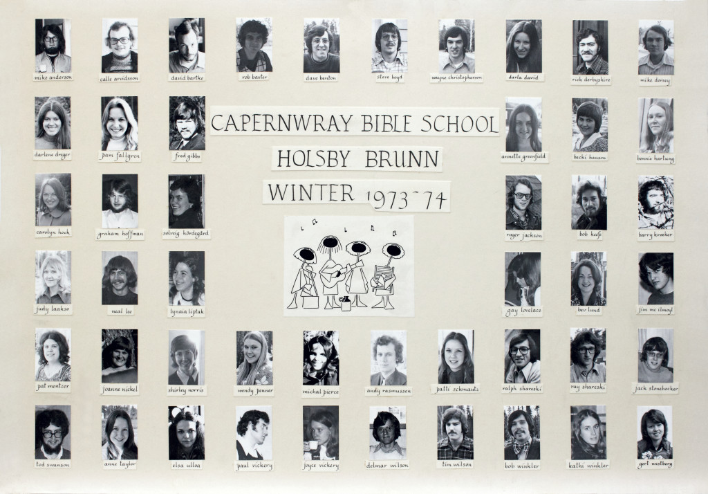 Picture board from the very first Bible school class 1973-74 (click to enlarge)